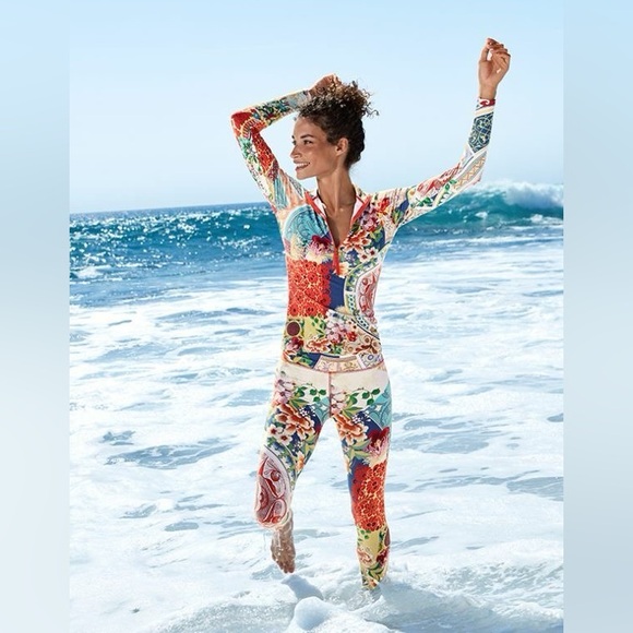 NWT Johnny Was Women's Boho Surf Paddle swim SET pants & half-zip XS - Picture 2 of 8